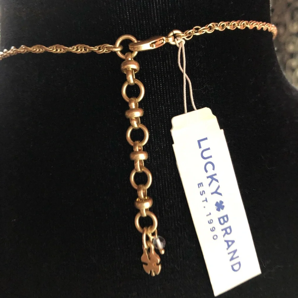 🎁Lucky Brand Brushed Gold Reversible Penda…